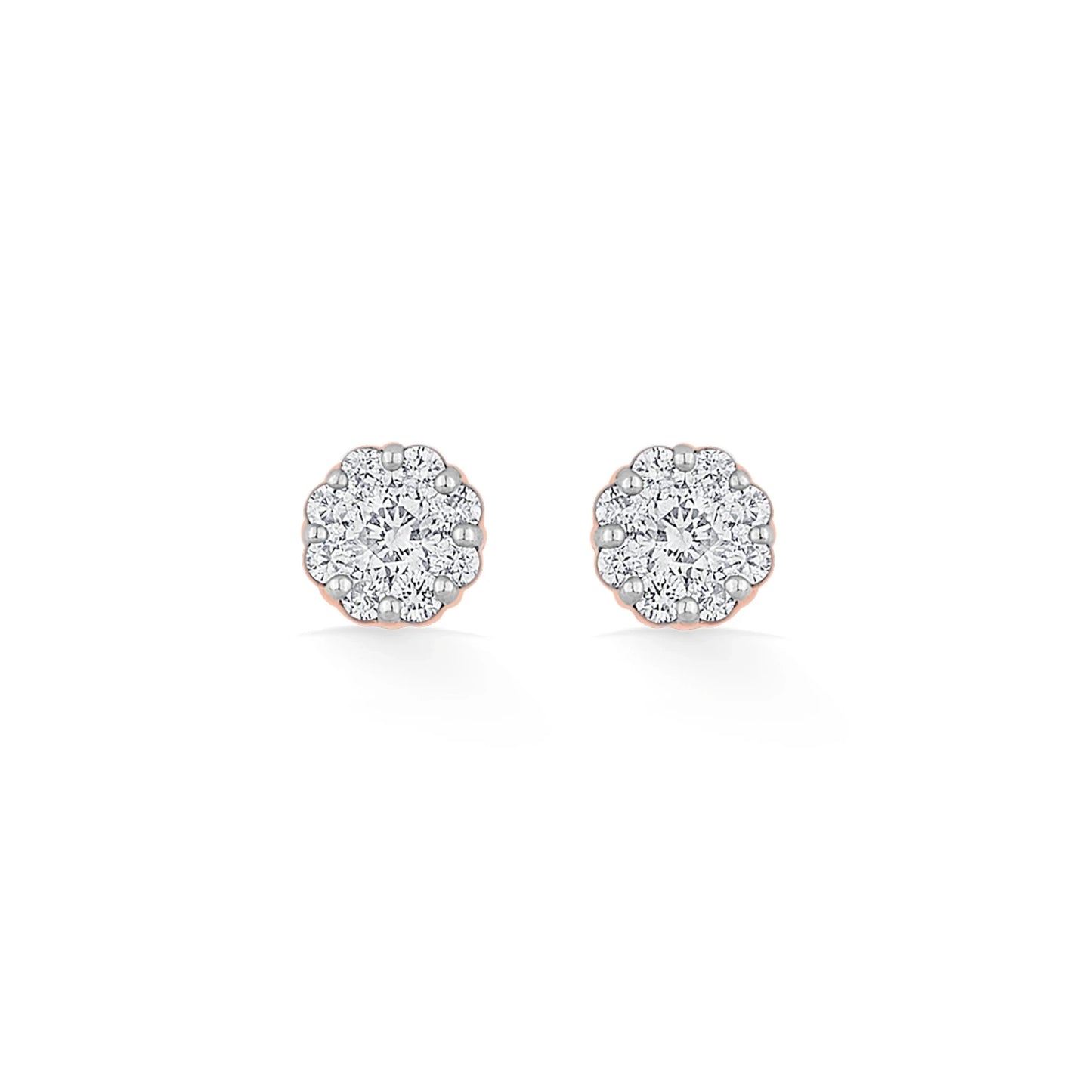 Deck Up Medium Round Cluster Studs - Zen Diamond India