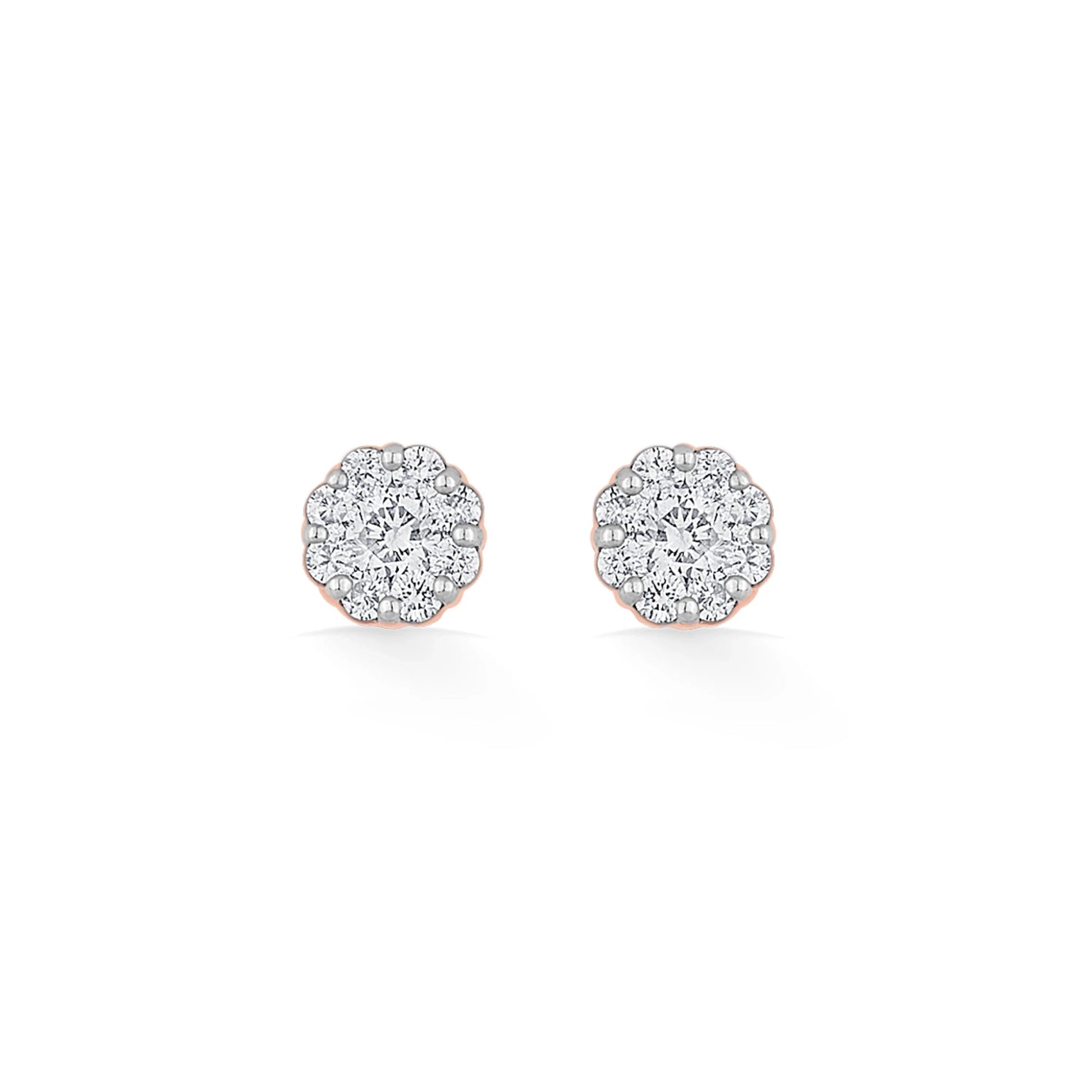 Deck Up Medium Round Cluster Studs - Zen Diamond India