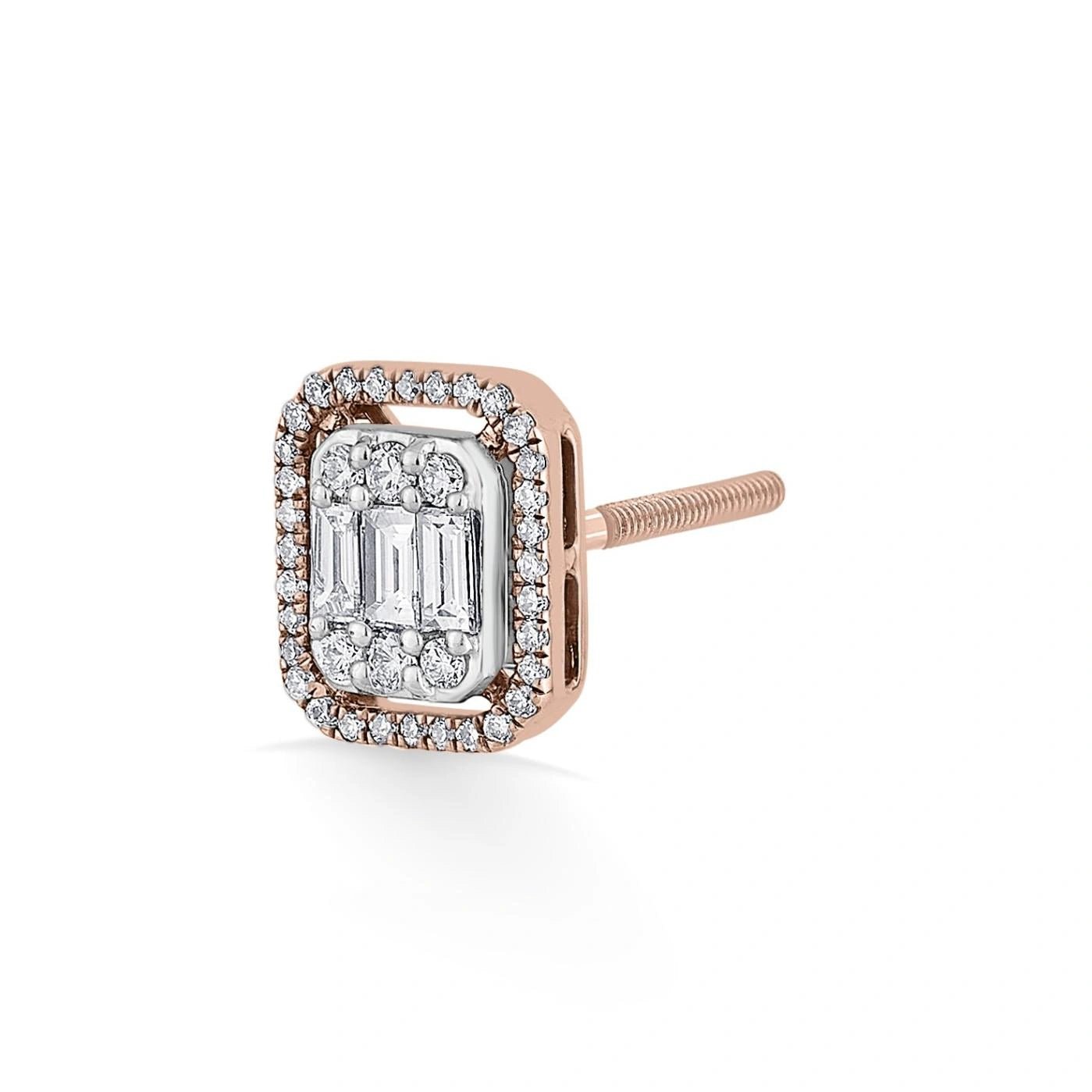 Signature Extra Small Emerald Pave Solitaire Earrings - Zen Diamond India