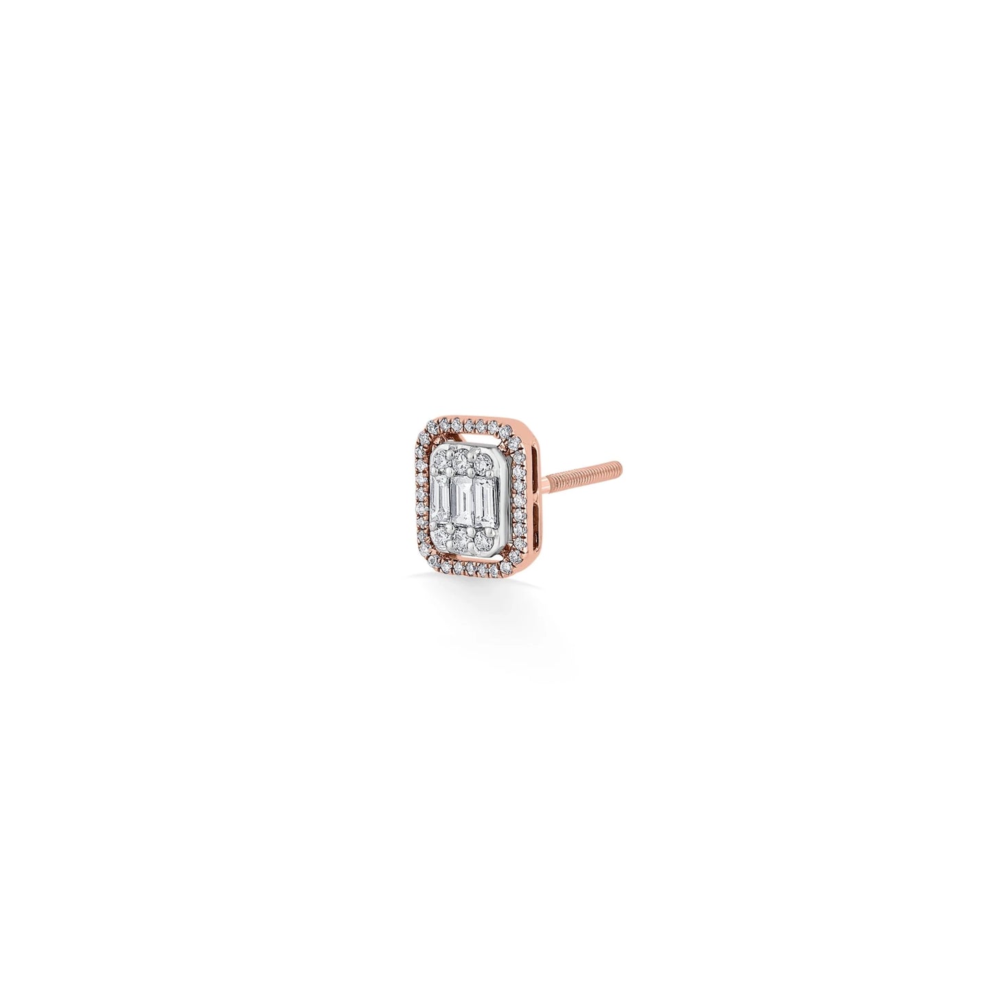 Signature Extra Small Emerald Pave Solitaire Earrings - Zen Diamond India