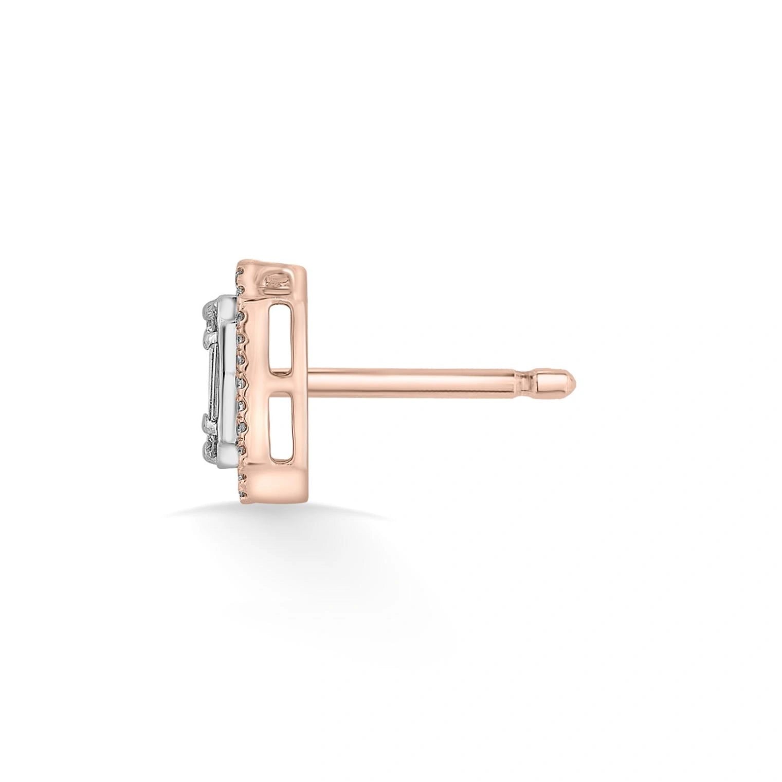 Signature Extra Small Emerald Pave Solitaire Earrings - Zen Diamond India