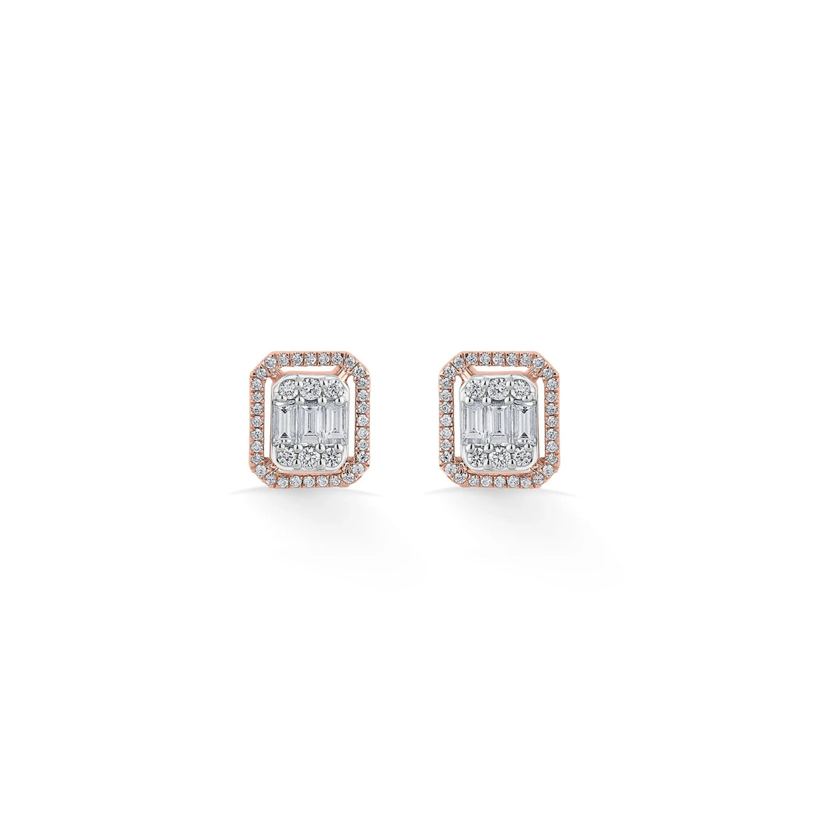 Signature Extra Small Emerald Pave Solitaire Earrings - Zen Diamond India