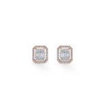 Signature Extra Small Emerald Pave Solitaire Earrings - Zen Diamond India