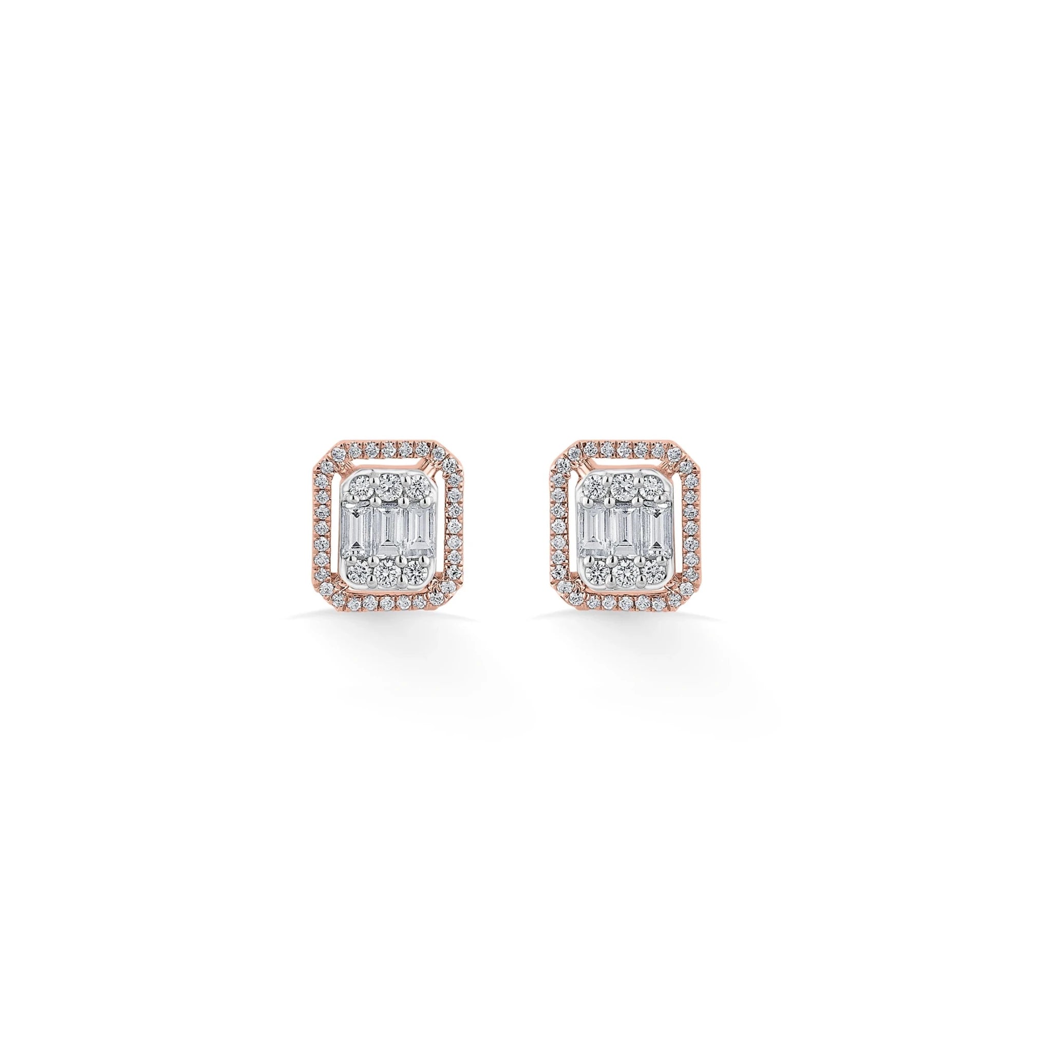 Signature Extra Small Emerald Pave Solitaire Earrings - Zen Diamond India