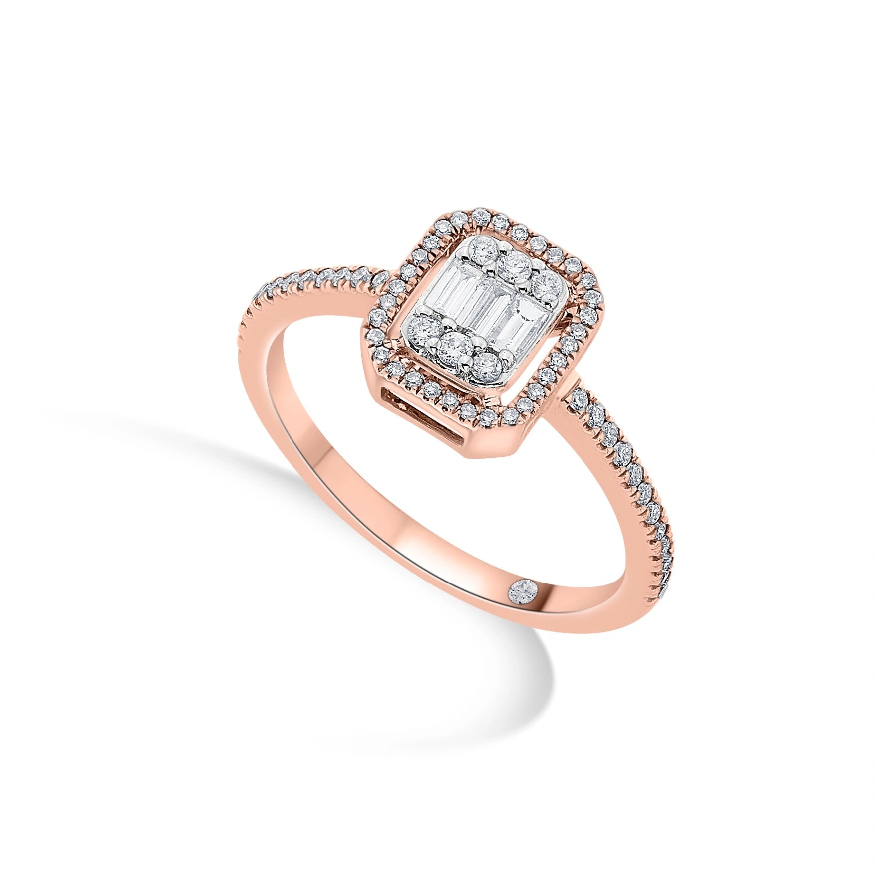 Signature Extra Small Emerald Pave Solitaire Ring