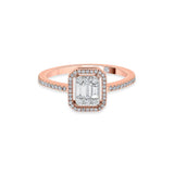 Signature Extra Small Emerald Pave Solitaire Ring - Zen Diamond India