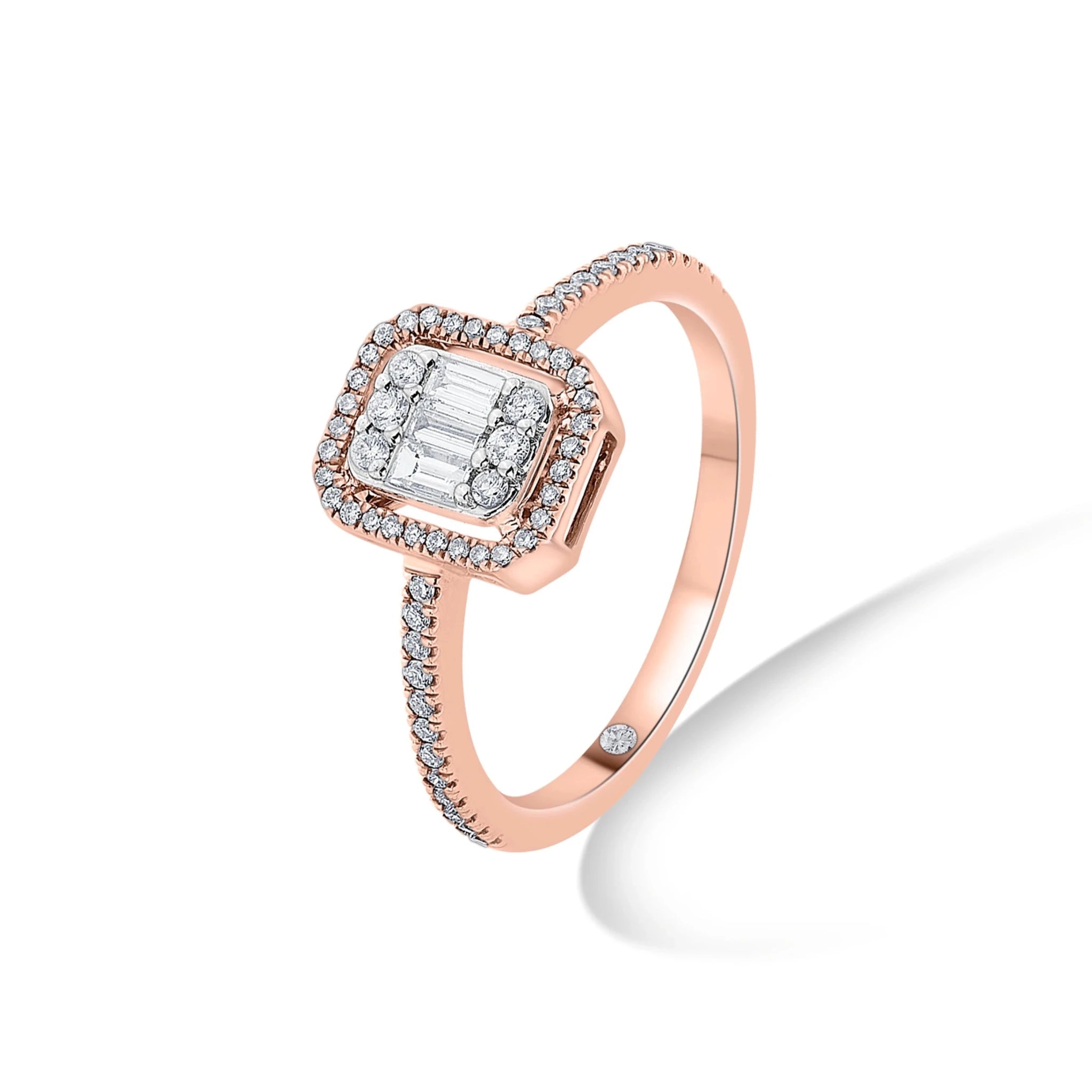 Signature Extra Small Emerald Pave Solitaire Ring - Zen Diamond India