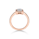 Signature Extra Small Emerald Pave Solitaire Ring - Zen Diamond India