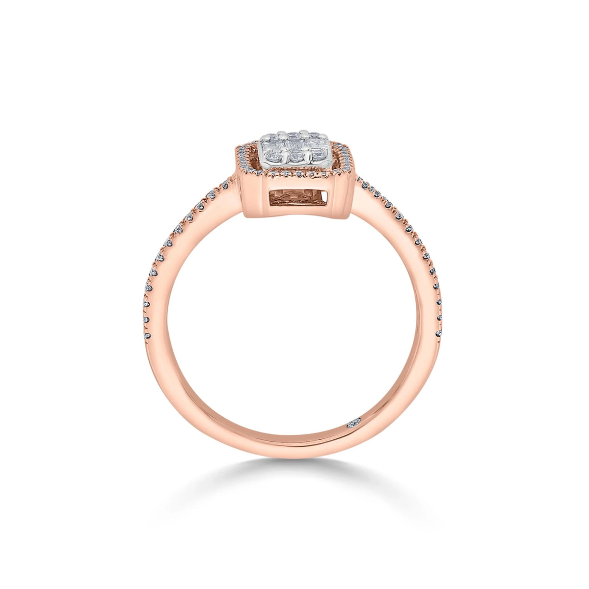 Signature Extra Small Emerald Pave Solitaire Ring - Zen Diamond India