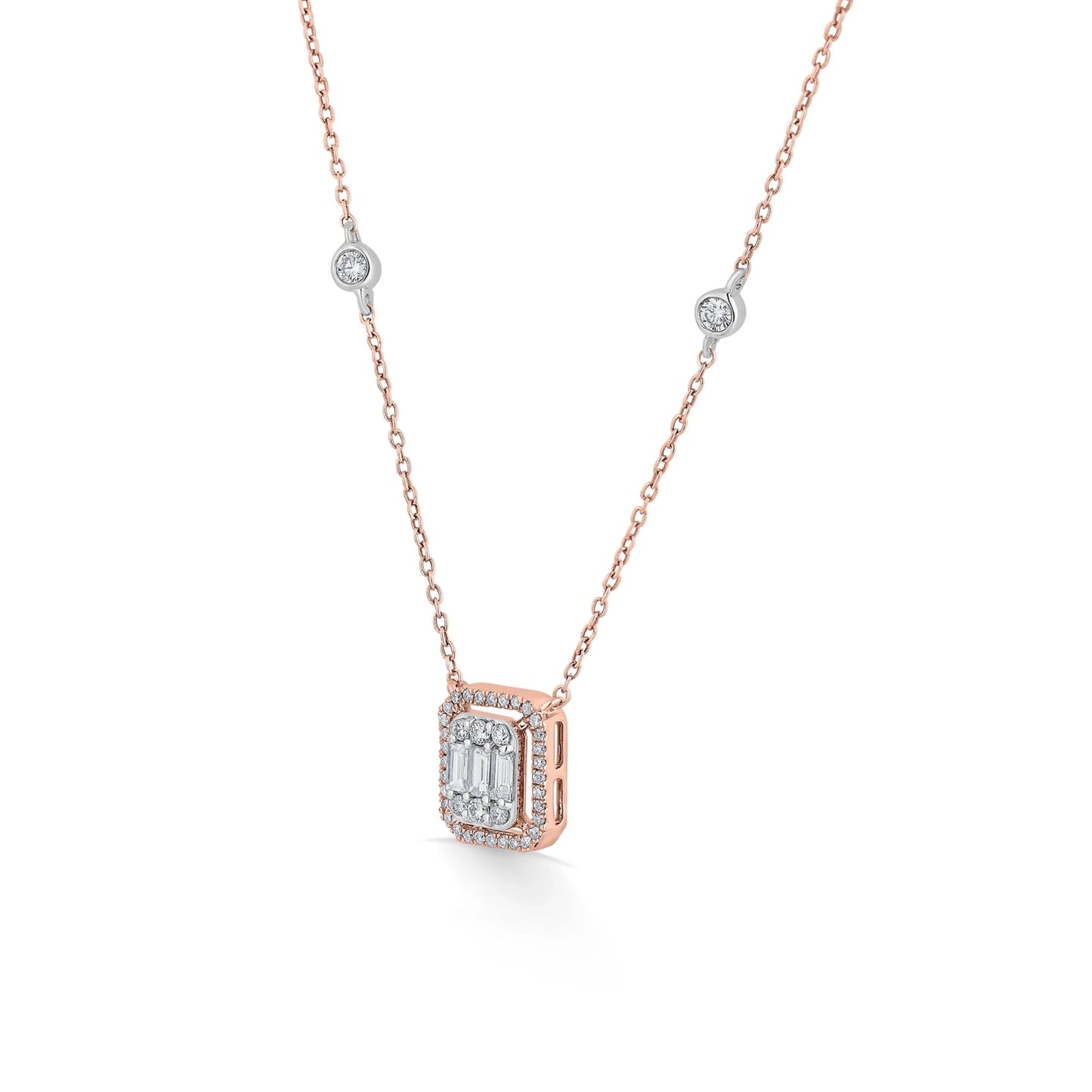 Signature Extra Small Emerald Pave Solitaire Pendant - Zen Diamond India