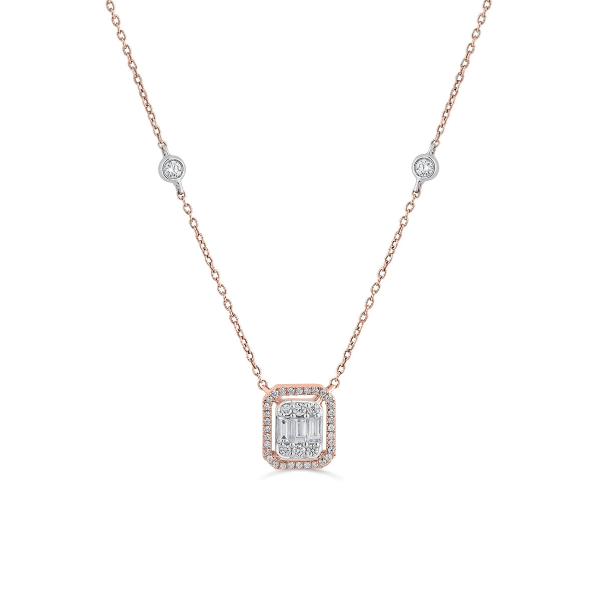 Signature Extra Small Emerald Pave Solitaire Pendant - Zen Diamond India