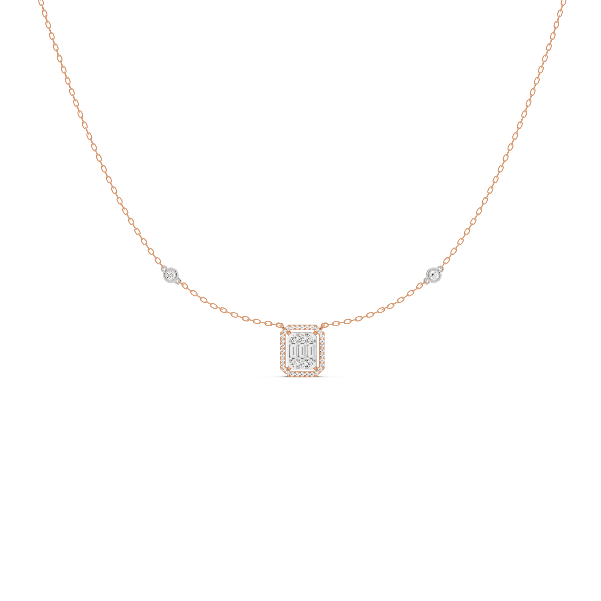 Signature Extra Small Emerald Pave Solitaire Pendant - Zen Diamond India