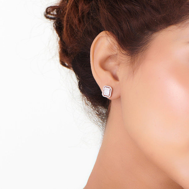 Signature Small Emerald Pave Solitaire Earrings