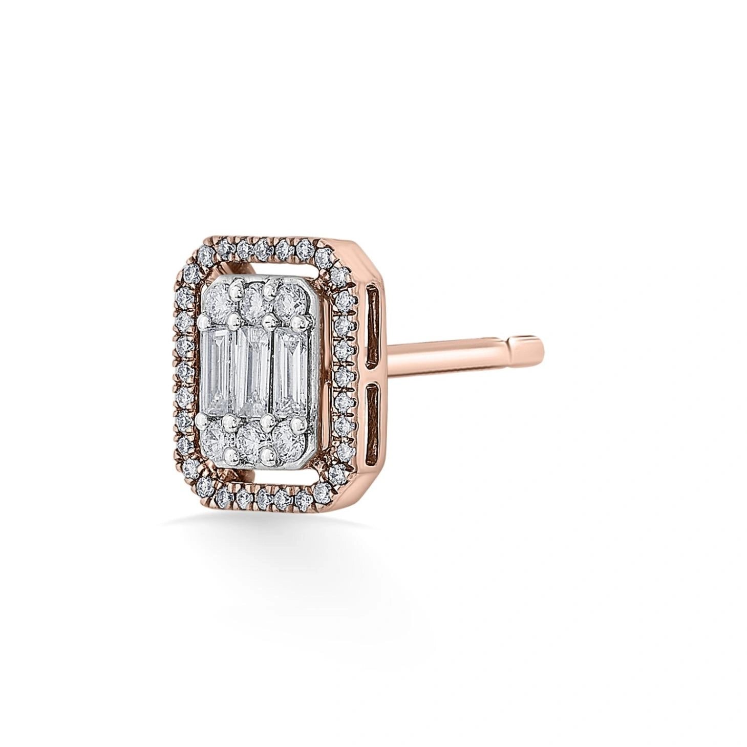 Signature Small Emerald Pave Solitaire Earrings - Zen Diamond India