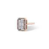 Signature Small Emerald Pave Solitaire Earrings - Zen Diamond India