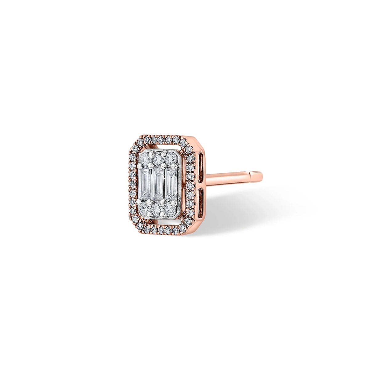 Signature Small Emerald Pave Solitaire Earrings - Zen Diamond India