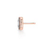 Signature Small Emerald Pave Solitaire Earrings - Zen Diamond India