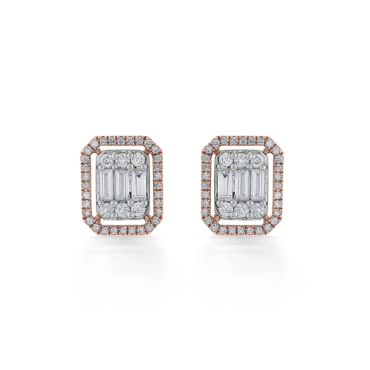 Signature Small Emerald Pave Solitaire Earrings - Zen Diamond India