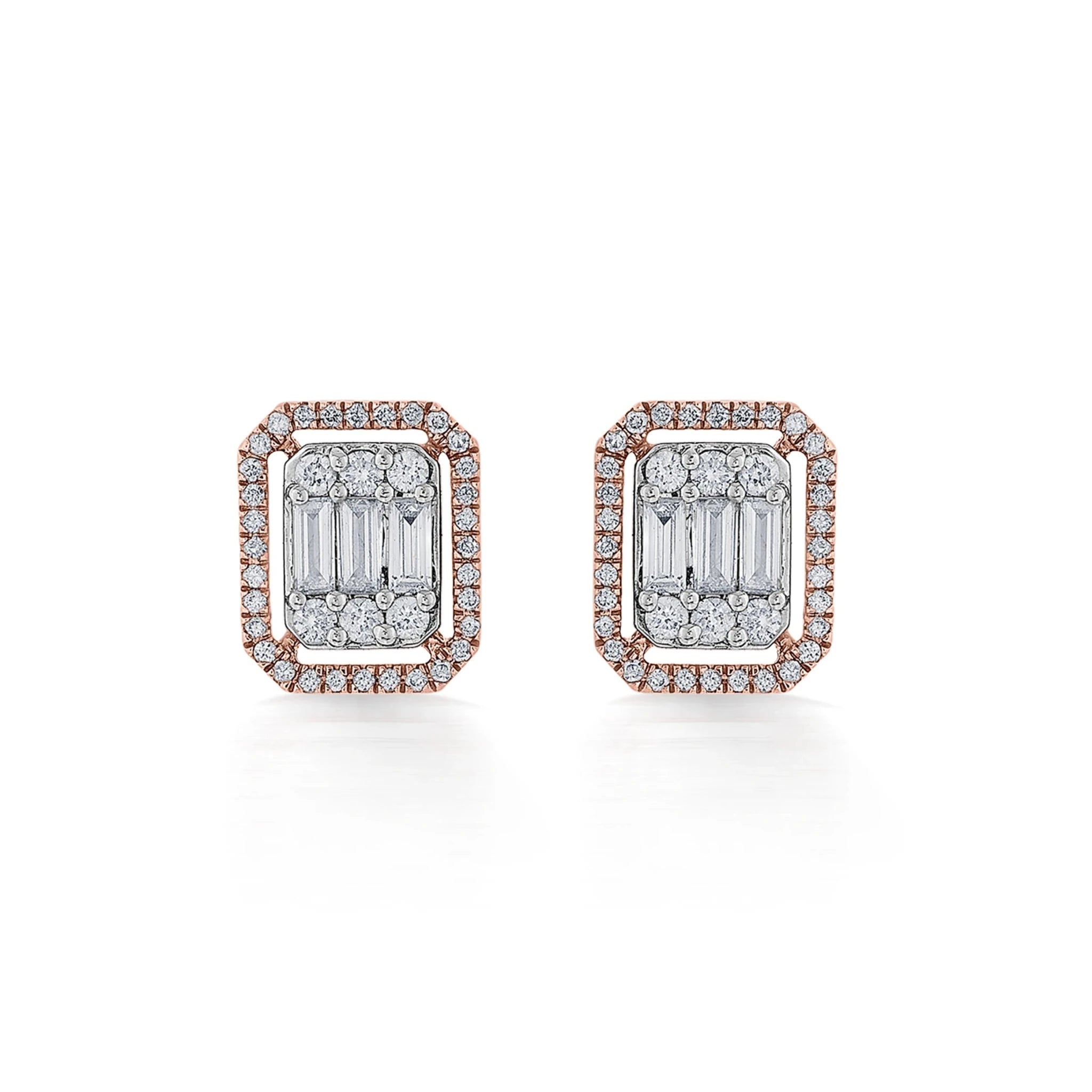 Signature Small Emerald Pave Solitaire Earrings - Zen Diamond India