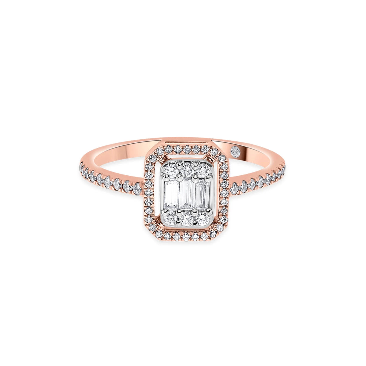 Signature Small Emerald Pave Solitaire Ring - Zen Diamond India