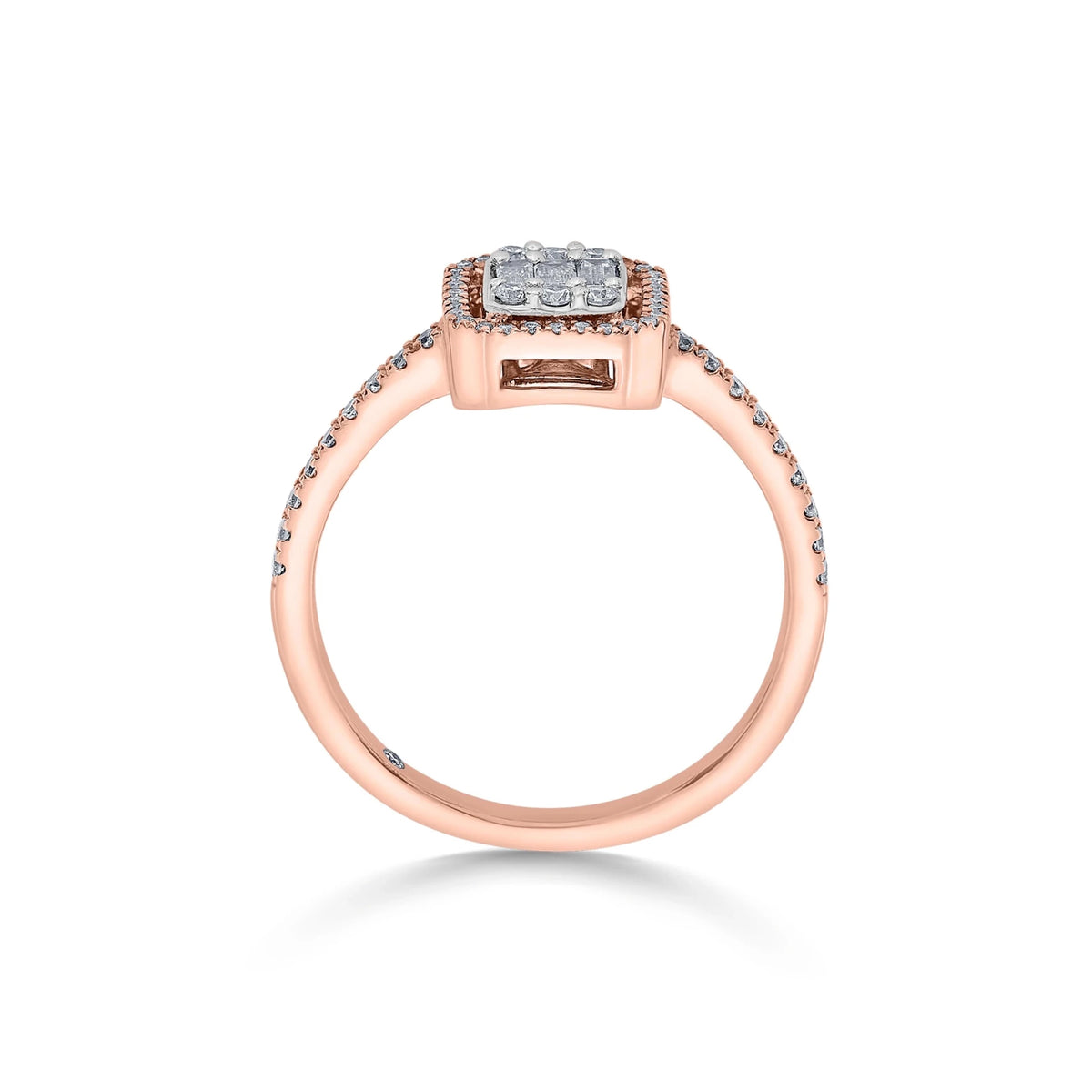 Signature Small Emerald Pave Solitaire Ring - Zen Diamond India