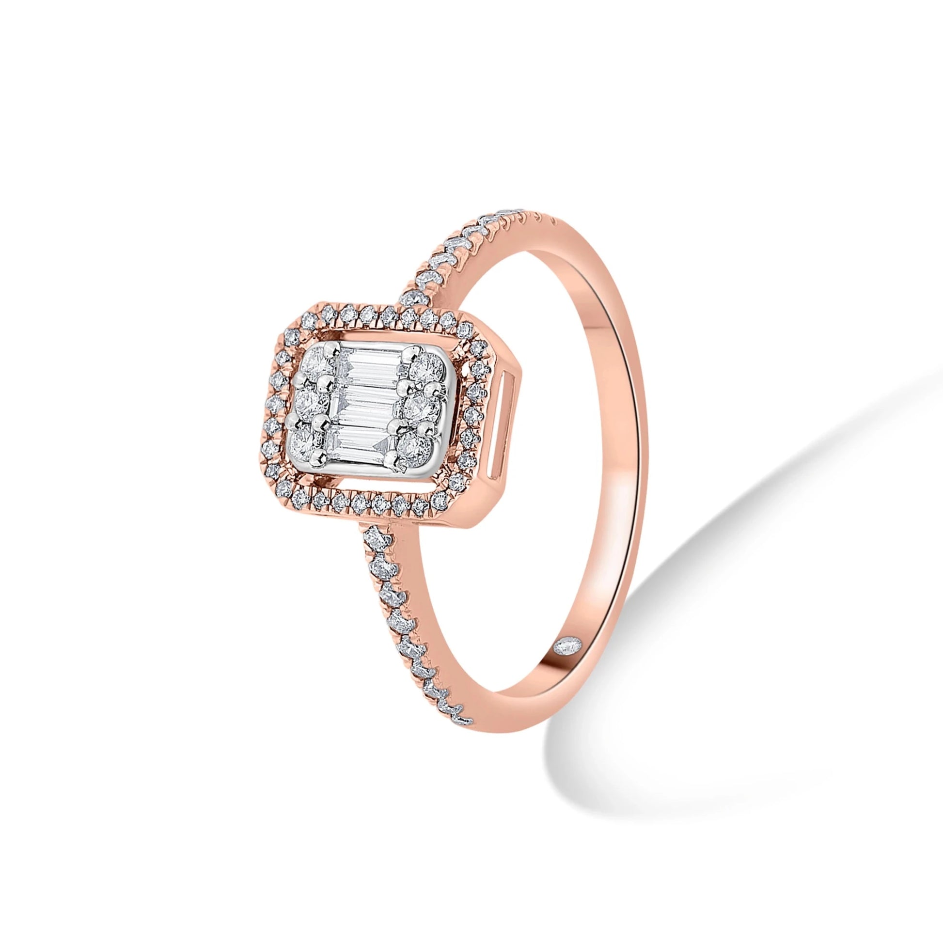 Signature Small Emerald Pave Solitaire Ring - Zen Diamond India