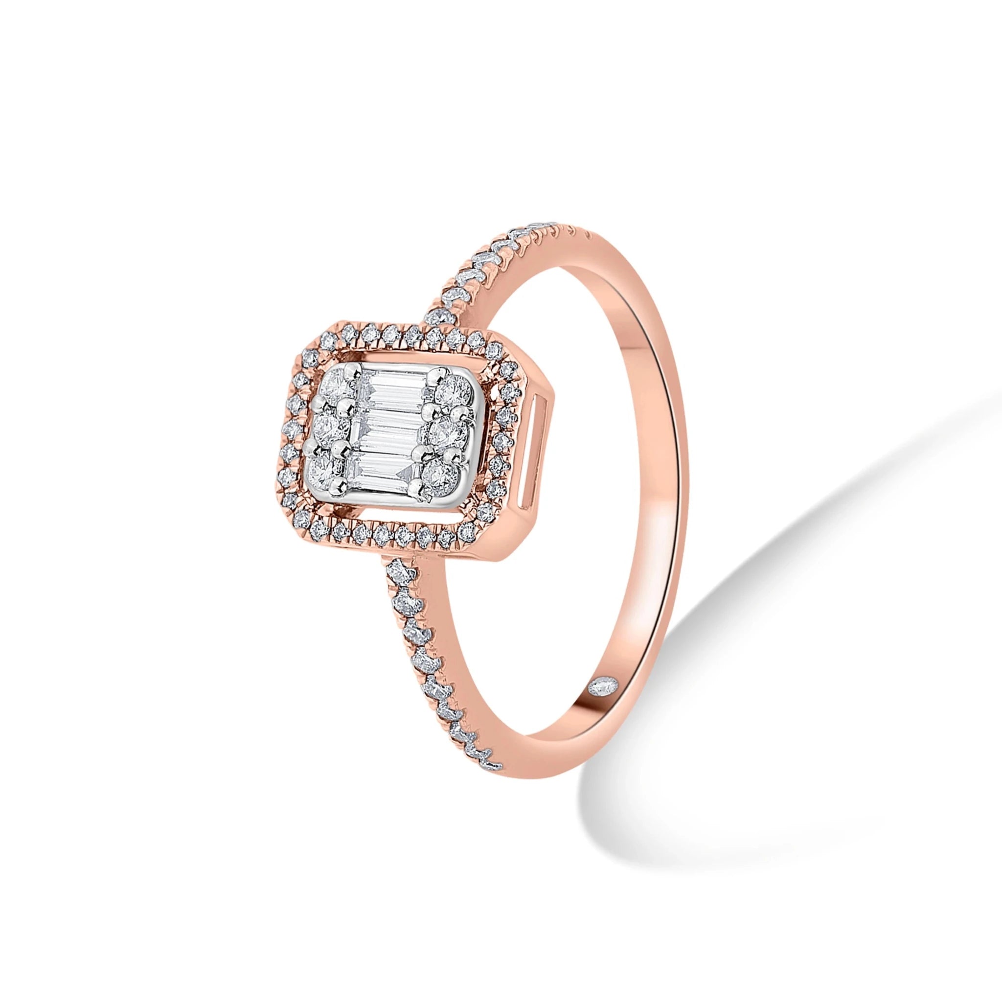 Signature Small Emerald Pave Solitaire Ring - Zen Diamond India