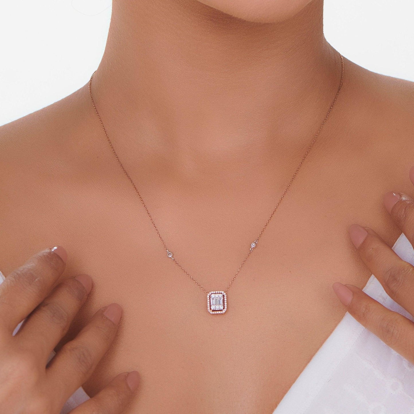 Signature Small Emerald Pave Solitaire Pendant