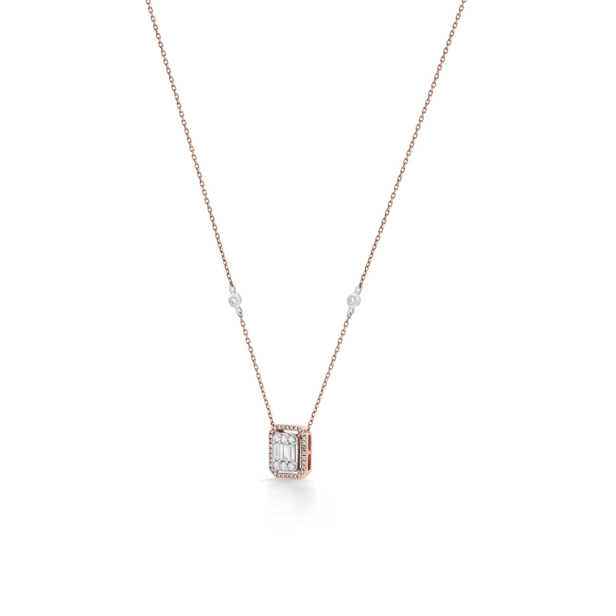 Signature Small Emerald Pave Solitaire Pendant - Zen Diamond India