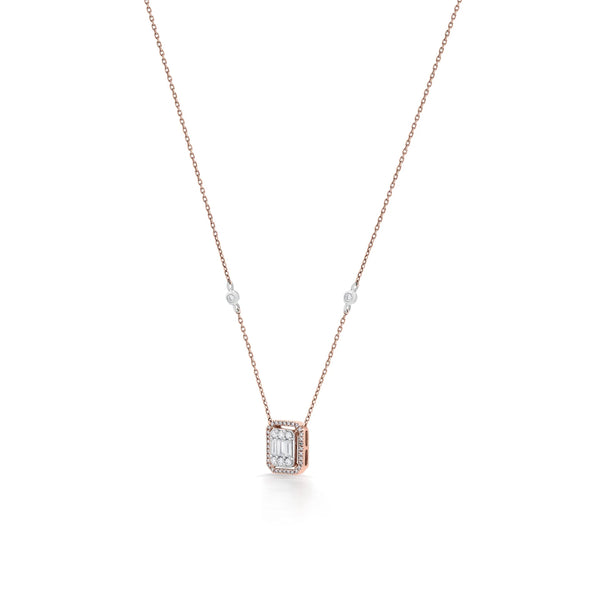 Signature Small Emerald Pave Solitaire Pendant - Zen Diamond India