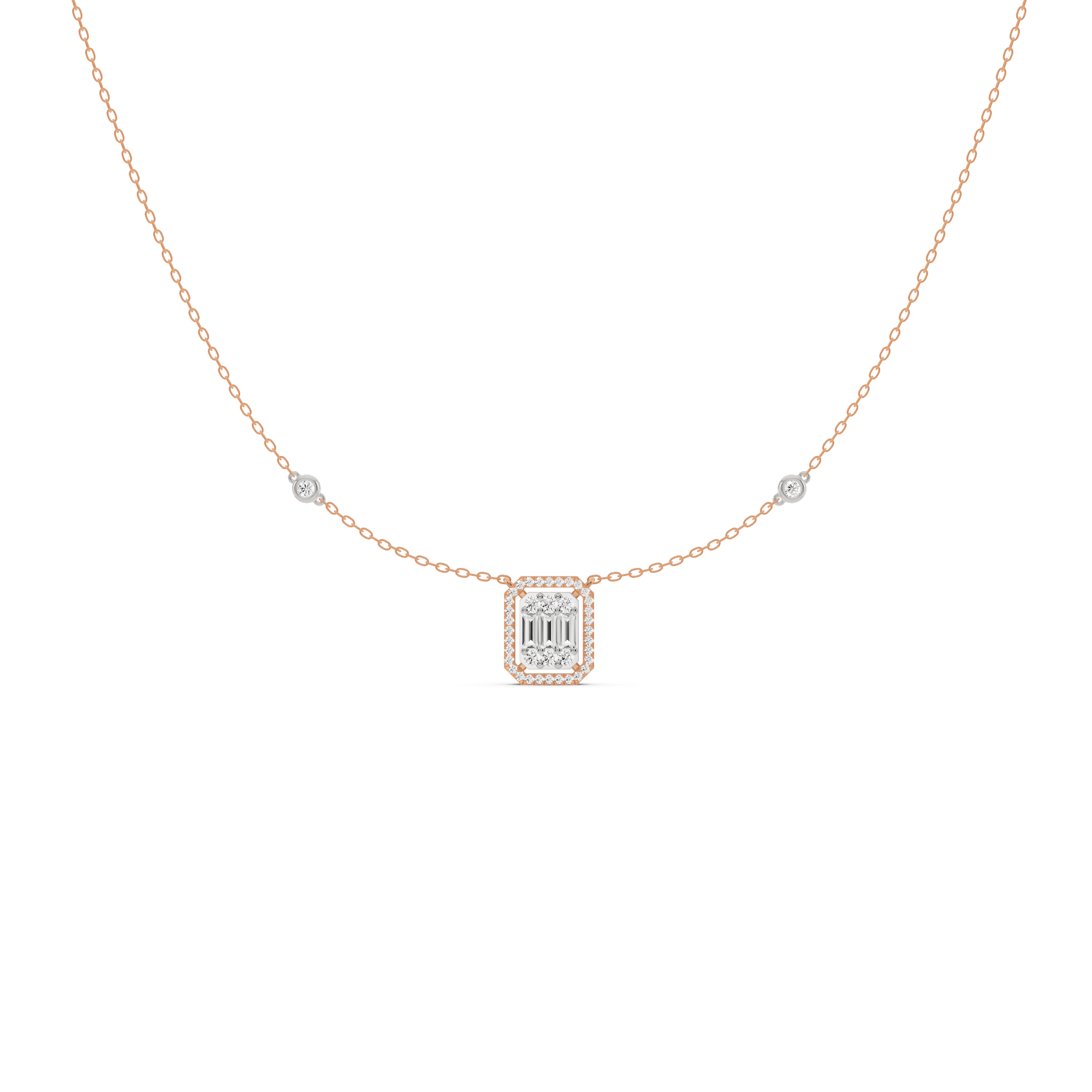 Signature Small Emerald Pave Solitaire Pendant - Zen Diamond India