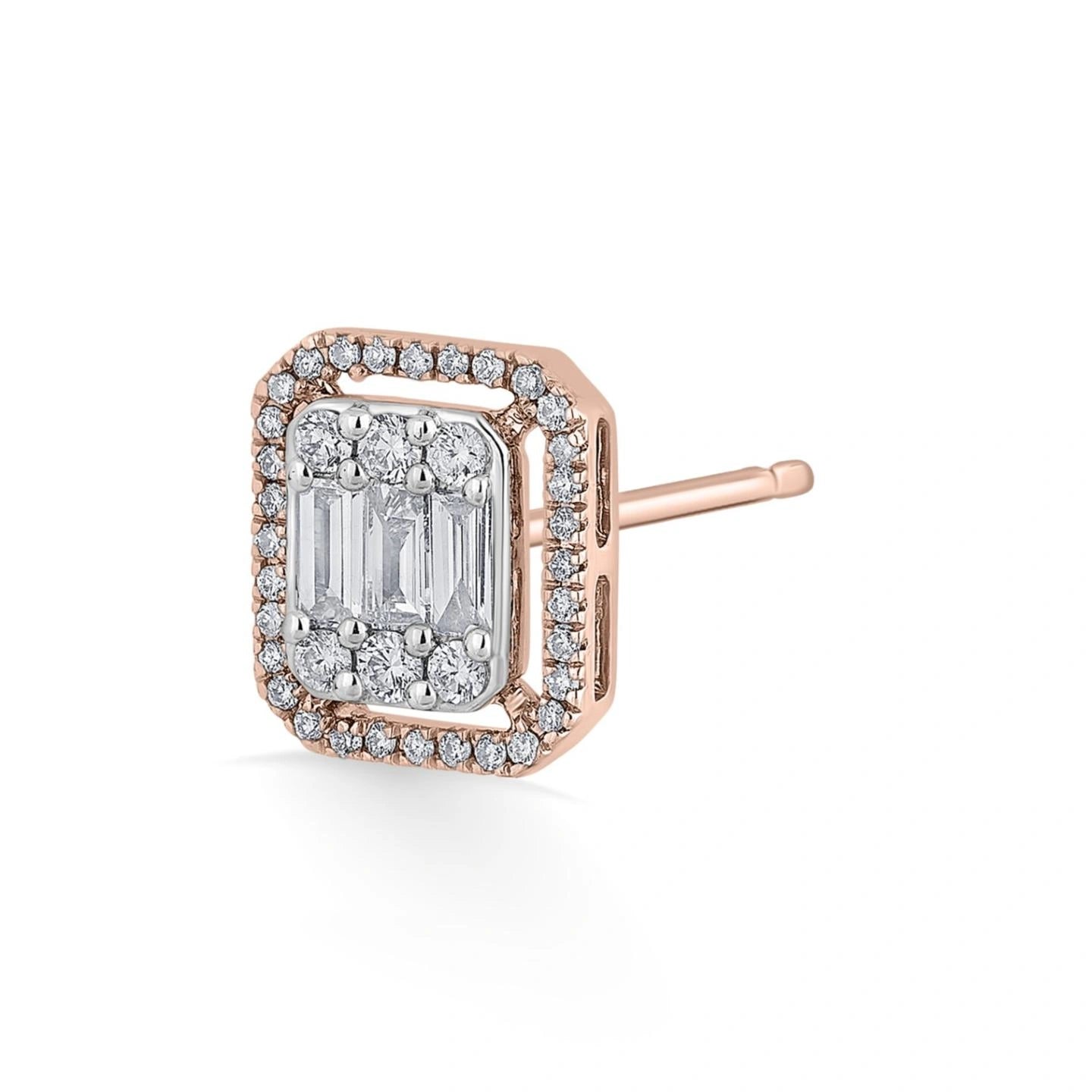 Signature Medium Emerald Pave Solitaire Earrings - Zen Diamond India