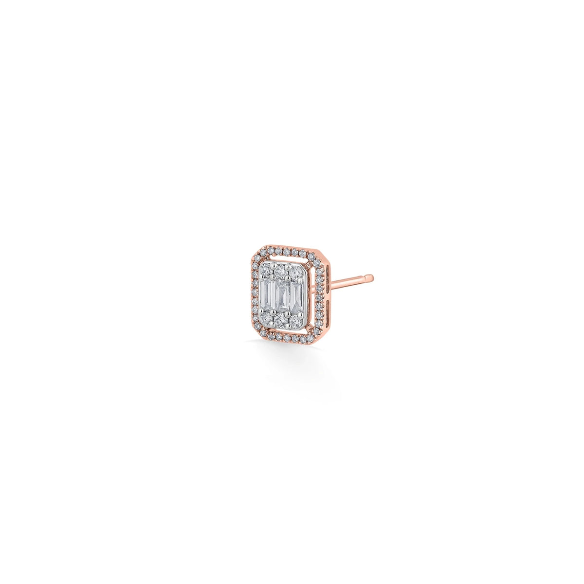 Signature Medium Emerald Pave Solitaire Earrings - Zen Diamond India