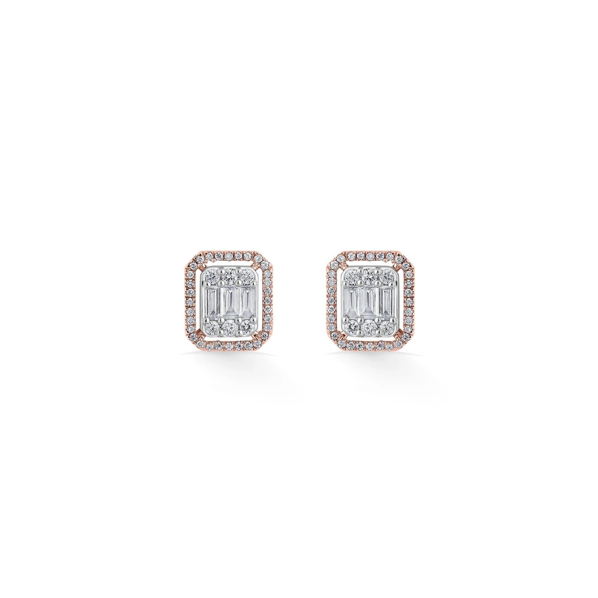 Signature Medium Emerald Pave Solitaire Earrings - Zen Diamond India