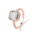 Signature Medium Emerald Pave Solitaire Ring - Zen Diamond India