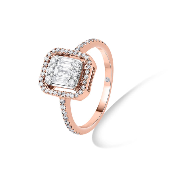 Signature Medium Emerald Pave Solitaire Ring - Zen Diamond India