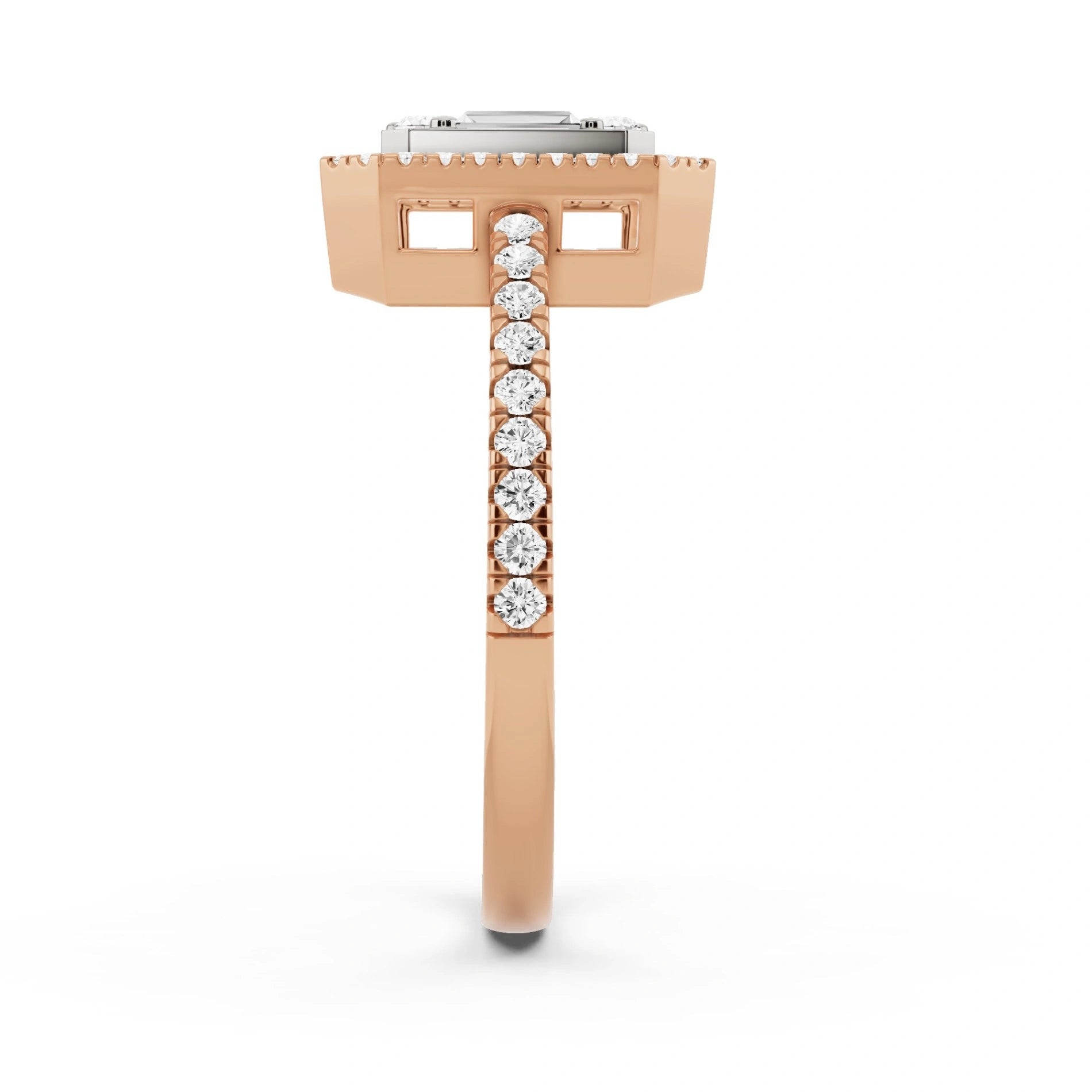 Signature Medium Emerald Pave Solitaire Ring