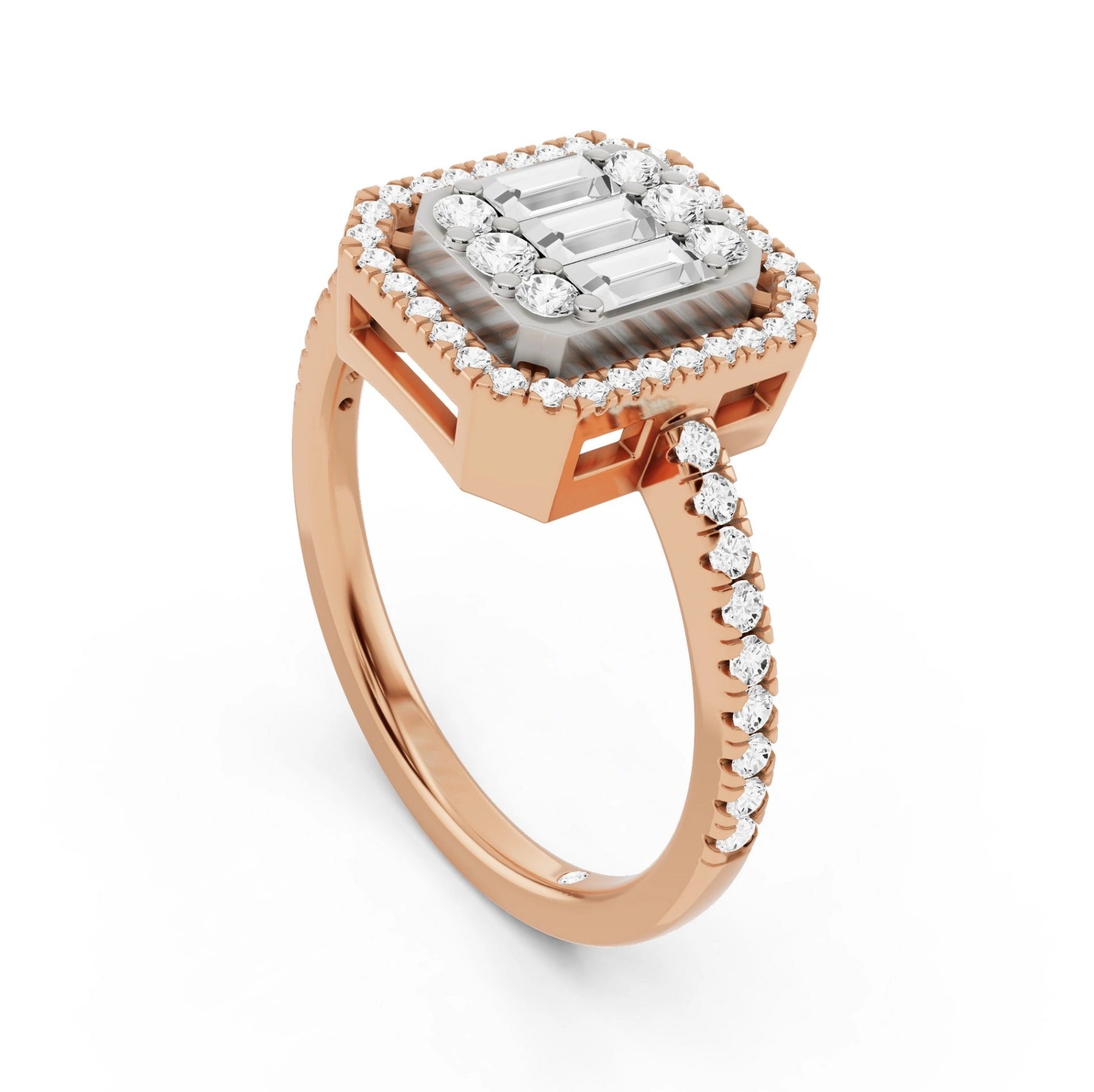 Signature Medium Emerald Pave Solitaire Ring