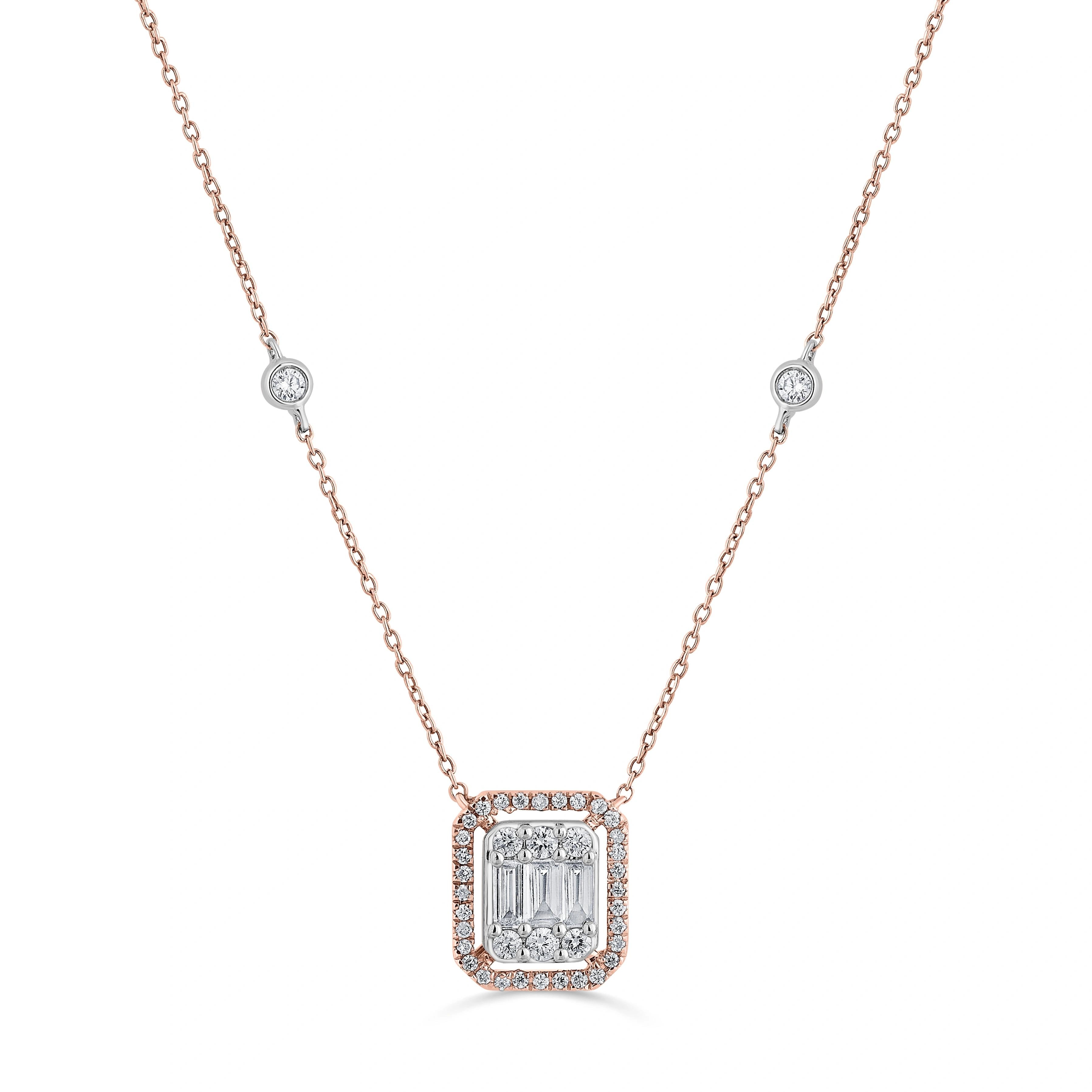 Signature Medium Emerald Pave Solitaire Pendant - Zen Diamond India