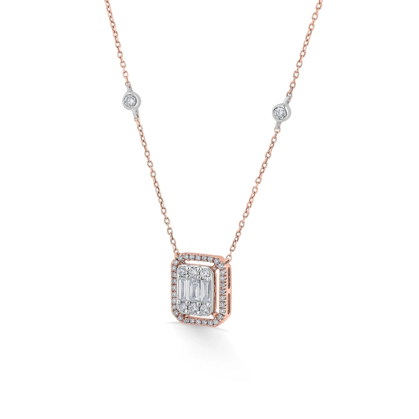 Signature Medium Emerald Pave Solitaire Pendant - Zen Diamond India