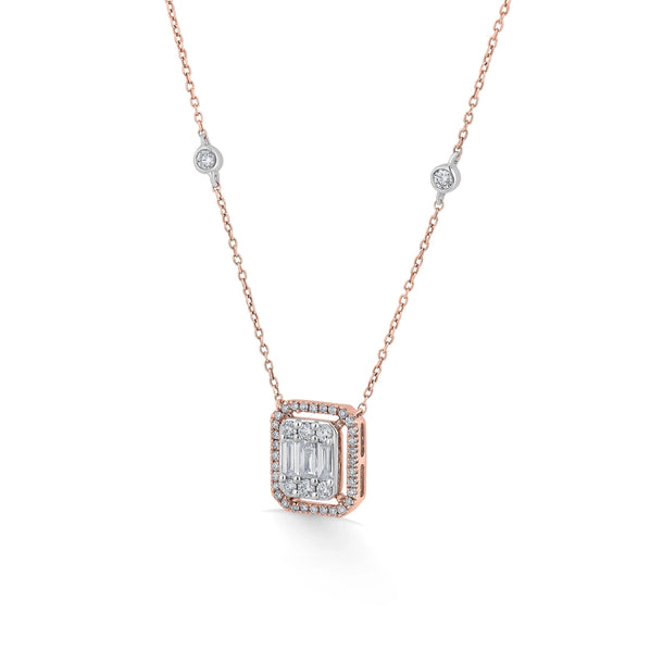 Signature Medium Emerald Pave Solitaire Pendant - Zen Diamond India