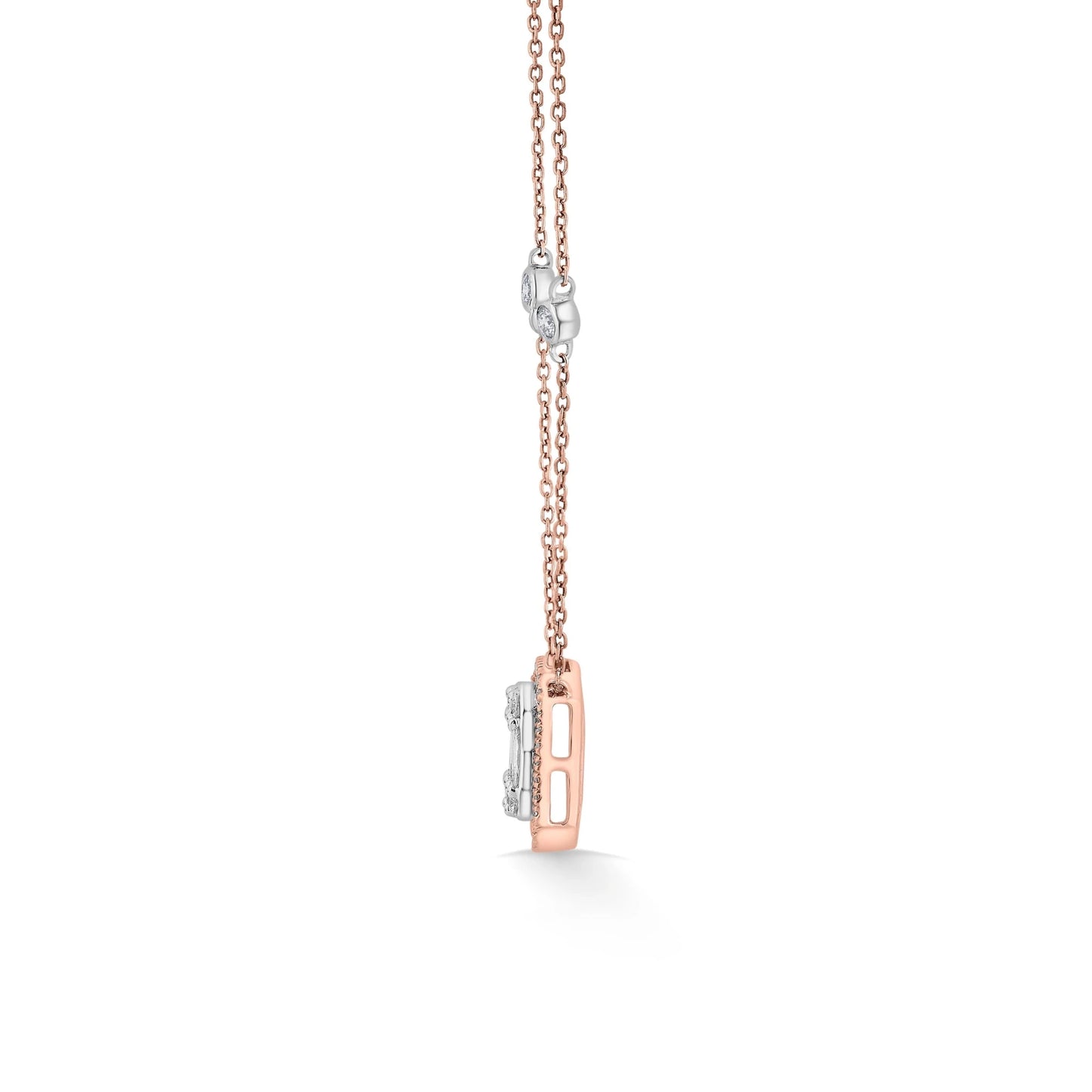 Signature Medium Emerald Pave Solitaire Pendant - Zen Diamond India