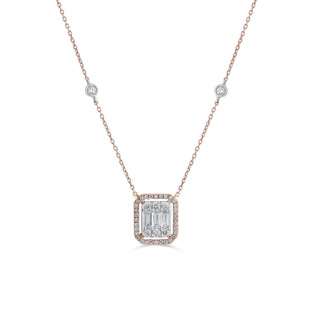 Signature Medium Emerald Pave Solitaire Pendant - Zen Diamond India