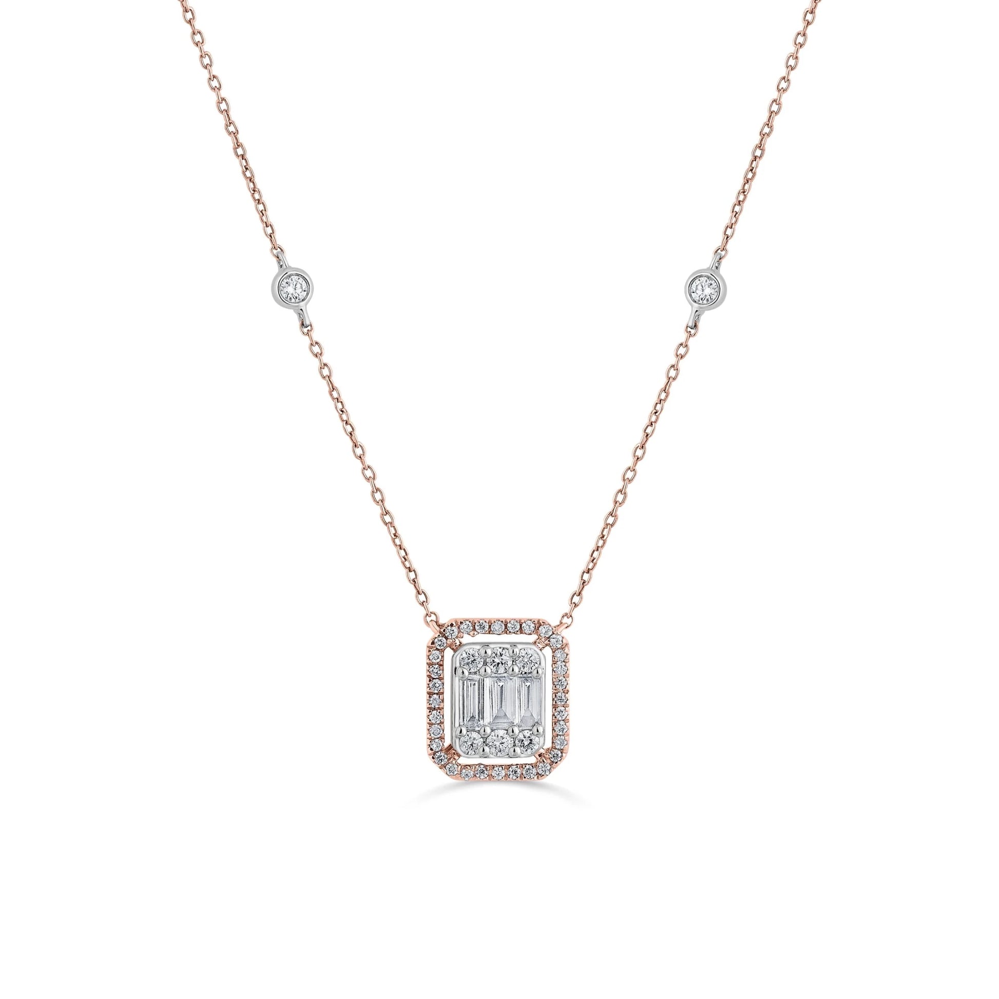 Signature Medium Emerald Pave Solitaire Pendant - Zen Diamond India