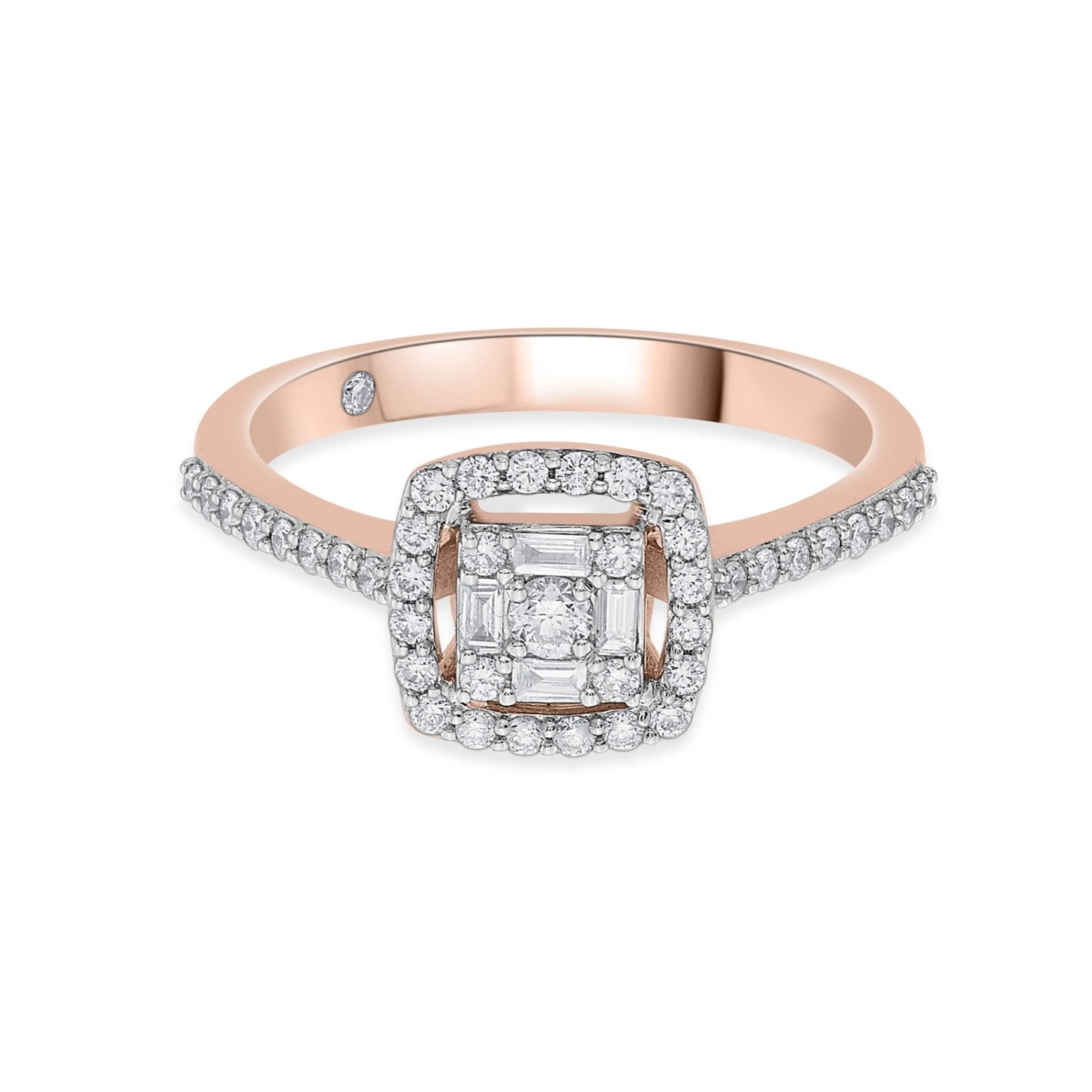 Rose Royale Halo Diamond Ring