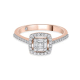 Rose Royale Halo Diamond Ring