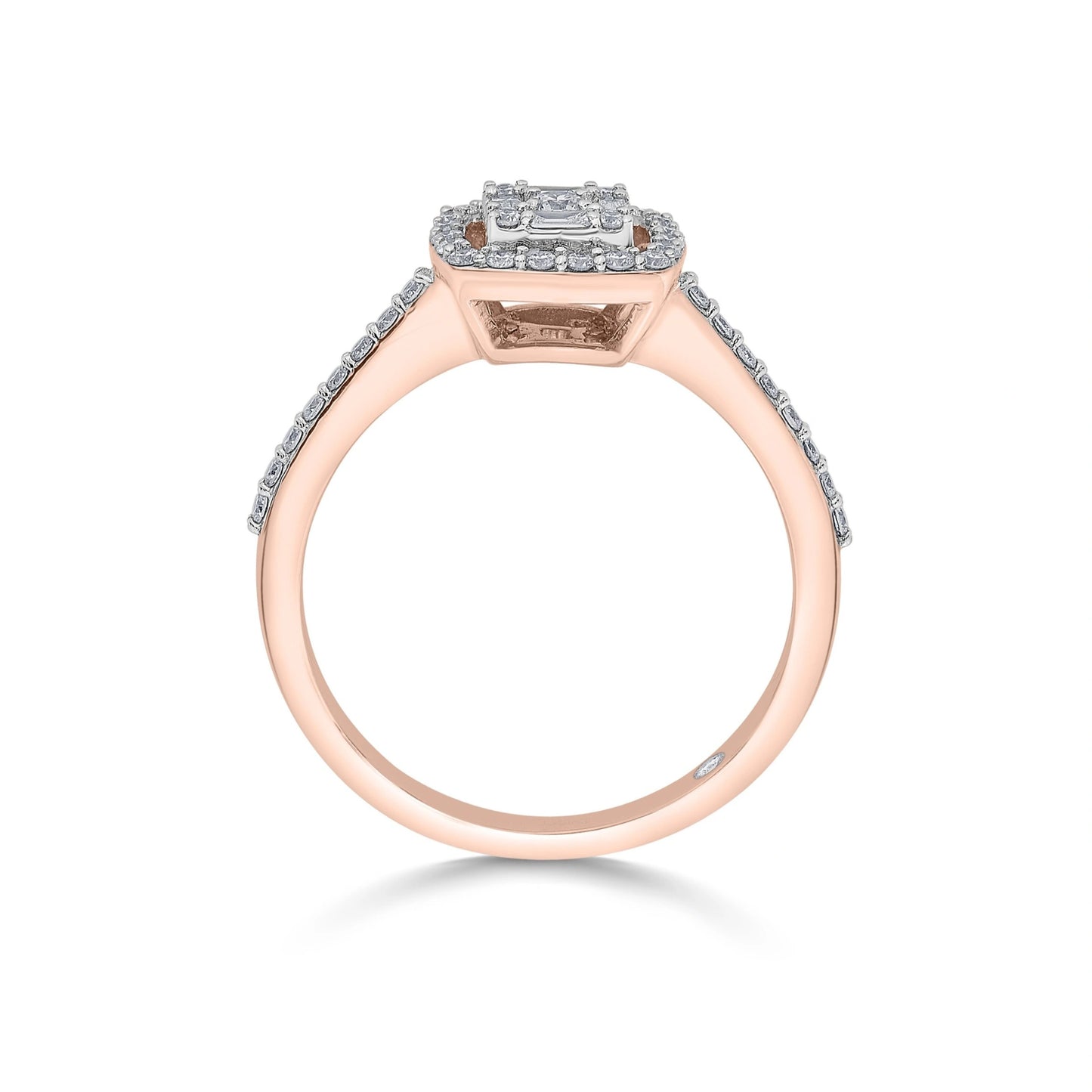 Rose Royale Halo Diamond Ring