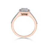 Rose Royale Halo Diamond Ring