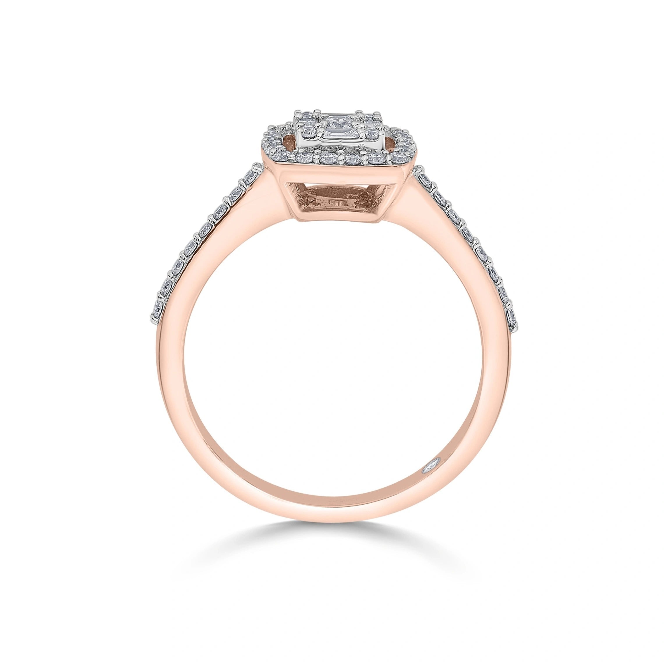 Rosé Royale Halo Diamond Ring - Zen Diamond India