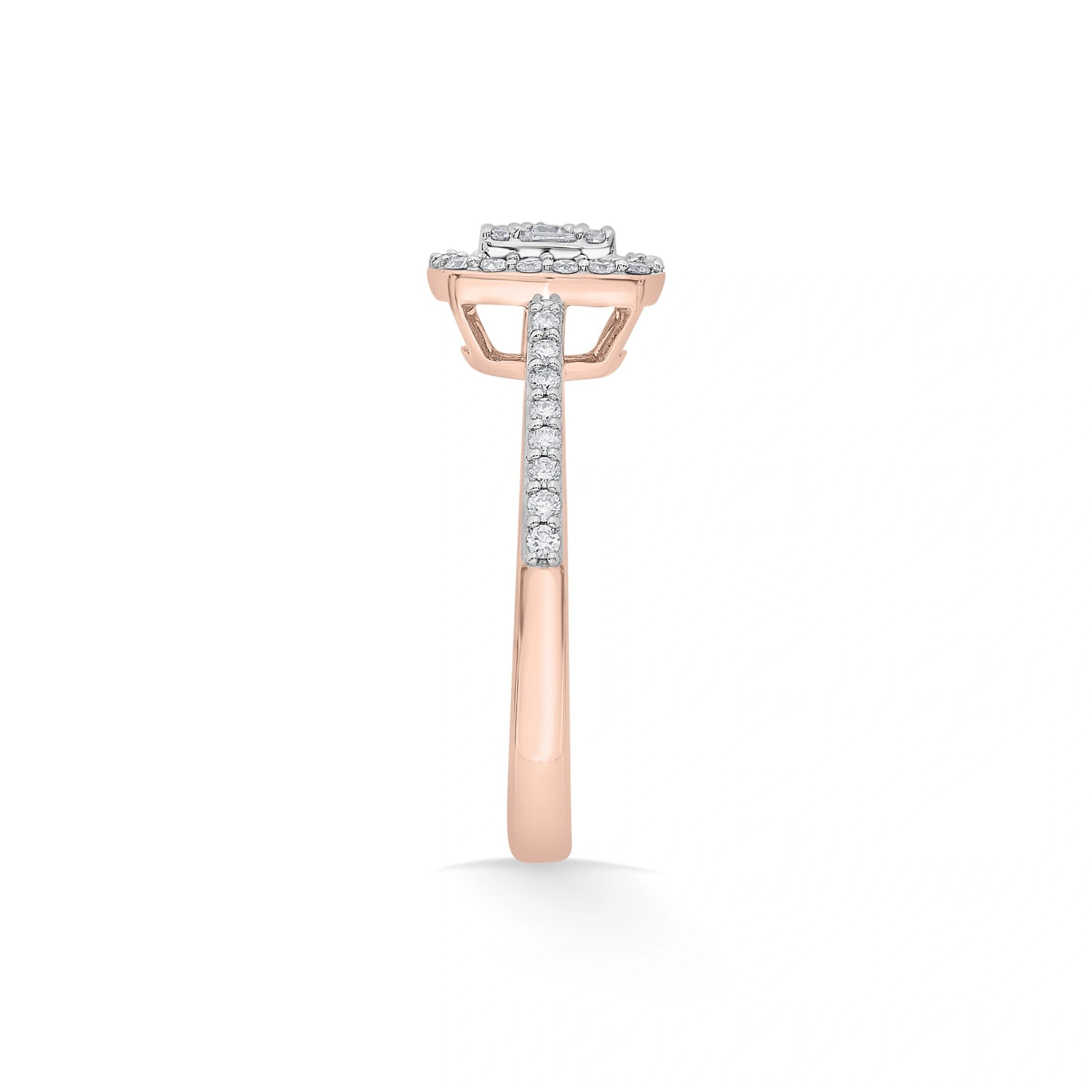 Rosé Royale Halo Diamond Ring - Zen Diamond India